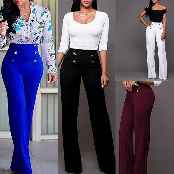 Mrat Women Full Length Long Pants Silk Wide Leg Pants High Waisted Pants  Rain Pants Straight Leg Trousers for Ladies Thin High Waisted Drape Casual  Texture Straight Leg Pants Black M - Walmart.com