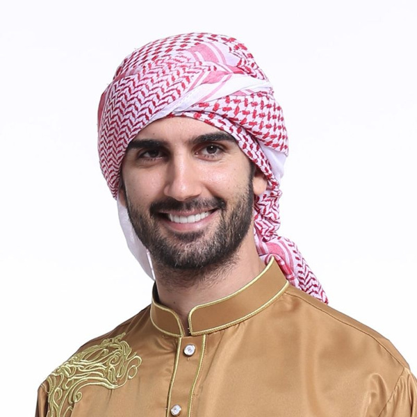 140x140 CM Heren Hoofddoek Tulband Hoed Moslim Dubai Retro Geometrische Golvende Patronen Jacquard Vierkante Hijab Bandana COS | Wish