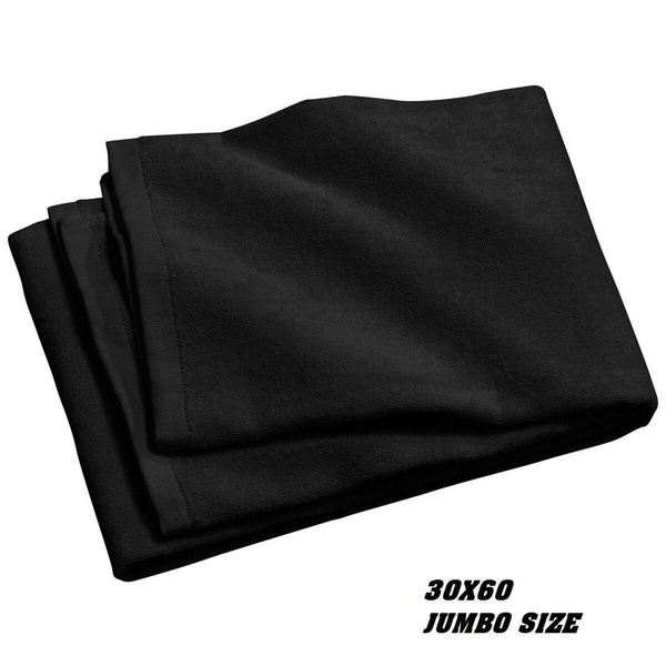 4 jumbo black swimming hotel cabana beach towels pool towel 30x60 soft velour 