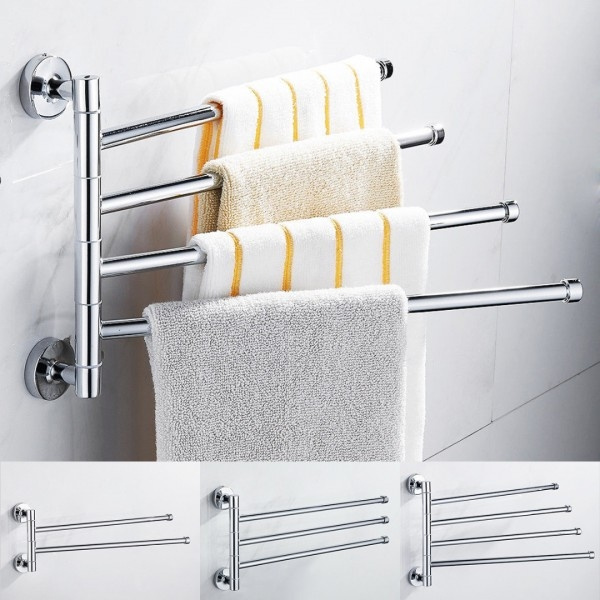 1pcs Bathroom Stainless Steel Swivel 2, Towel Rack Swing Arm