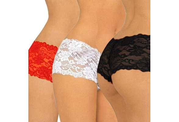 Women Floral Lace Panties Plus Size Seamless Panty Briefs Boxer Shorts  Underwear