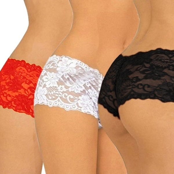 Women Floral Lace Panties Plus Size Seamless Panty Briefs Boxer