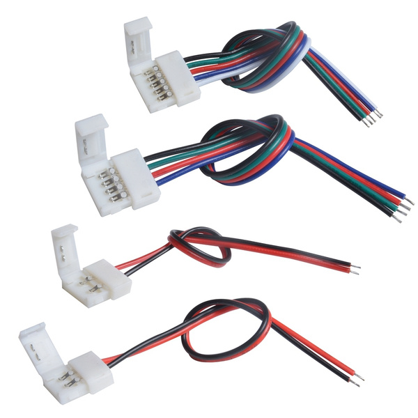 PPCS 5pin LED Strip Clip, 5 pin RGBW RGBWW LED Strip Connector For 10mm  width 5050 RGB+W RGB+WW Light Strips- L (2-way) PPCS-RGBWSCONL