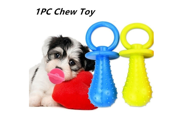 1PC Pet Chew Rubber Pacifier Dog Bell Toys Bite Resistant Teeth