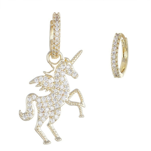 unicorn diamond earrings