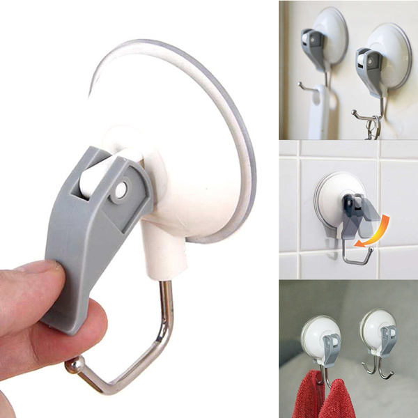 New Kitchen Bathroom Heavy Duty Large Suction Cup Hooks Snap Lever Vacuum  Holder