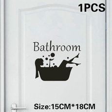 Funny BATHROOM Toilet Door Decoration Decal Wall Stickers