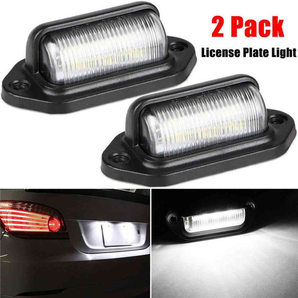 2 Luci Targa A LED 6LED Per Auto - 12V 24V - Impermeabili E Ad Alta Luminosità