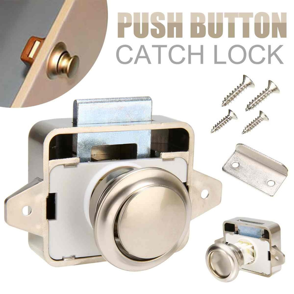 Push Button Drawer Cupboard Door Catch Lock Caravan Motorhome Cabinet Latch Knob 