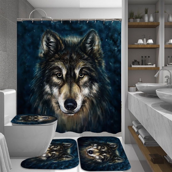 Details about   Yin & Yang Wolves Black JoJoesArt Modern Bathroom Waterproof Bath Shower Curtain 
