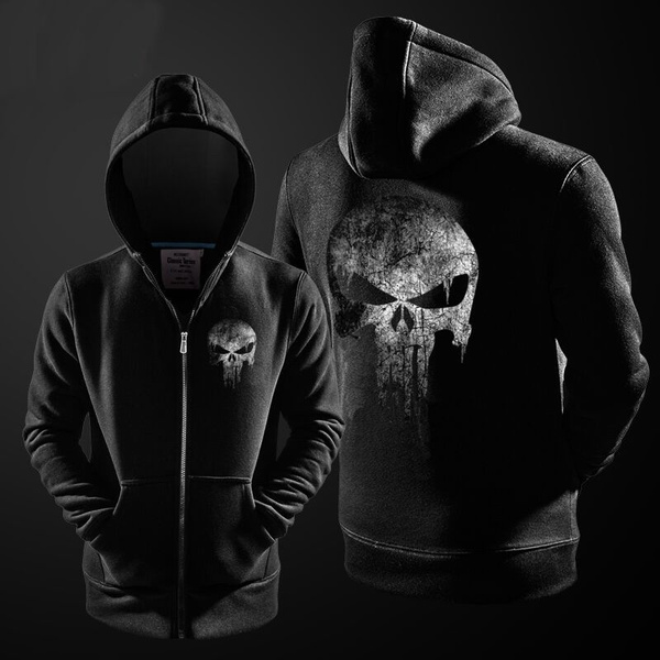 punisher jacket moletom com capuz