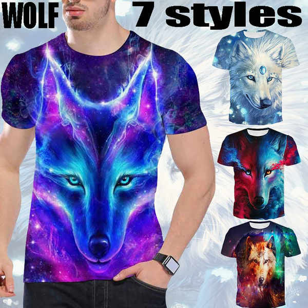 3D Shirt Purple Galaxy Wolf Printing 3d 