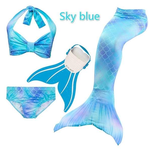 Kleinkind Meerjungfrau Tails Schwimmen Bikini Sets Kinder Madchen Meerjungfrau Kleid Badeanzug Bademode Wish