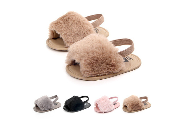 baby fur slide sandals