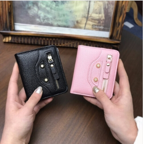 Women PU Leather Wallet Fashion Zipper Coin Key Chain Small Purses Money  Clip Case Diamond Pattern Short Change Pouch Coin Purse