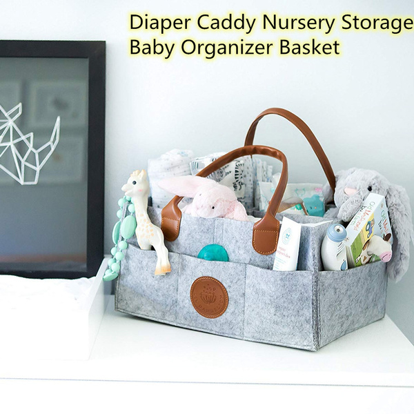 Baby Diaper Wipes Bag Caddy Nursery Storage Bin Infant Nappy Organizer Basket 