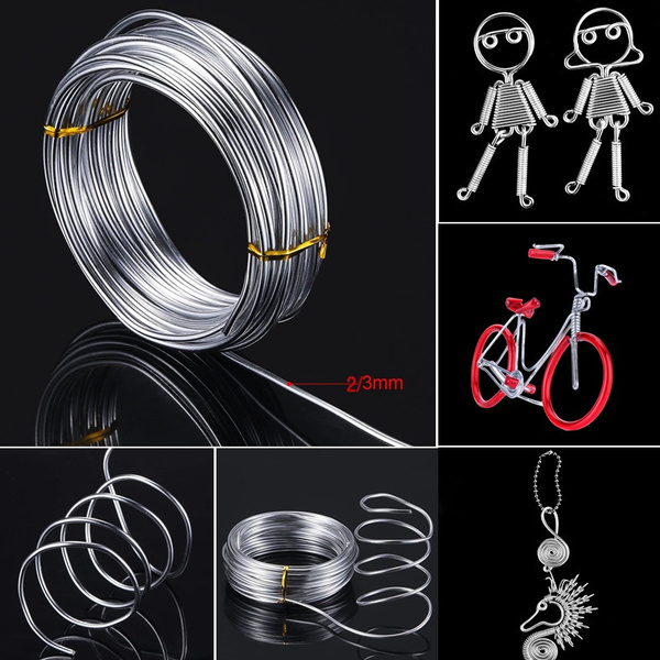 10M Silver Aluminum Wire Bendable Metal Craft Wire for Making Dolls  Skeleton DIY Crafts