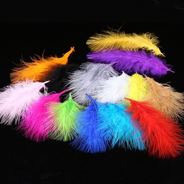 Beautiful 100 pcs high quality natural turkey feathers 10-15 cm wedding ...