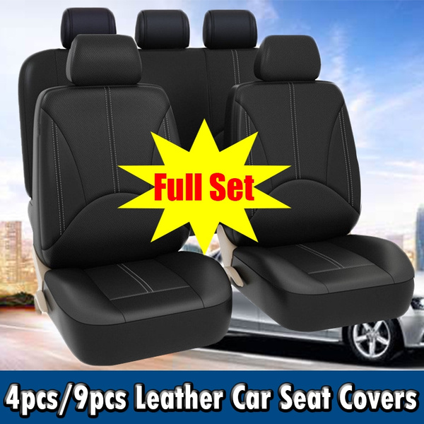 Car Seat Covers Universal, Black Leather Car Seat Covers