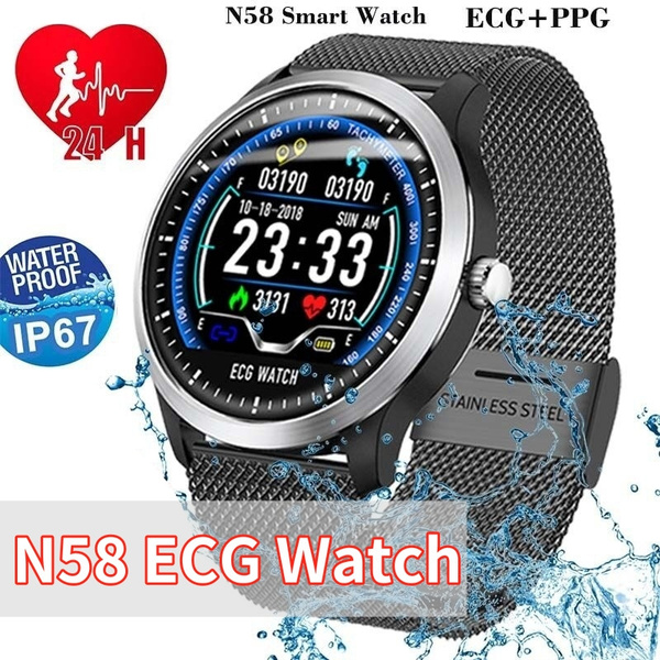 N58 ECG Smartwatch Bluetooth Smart Watch with Electrocardiograph ECG Display Heart Rate Blood Pressure Monitors EKG Smartwatch VS Apple Watch 4