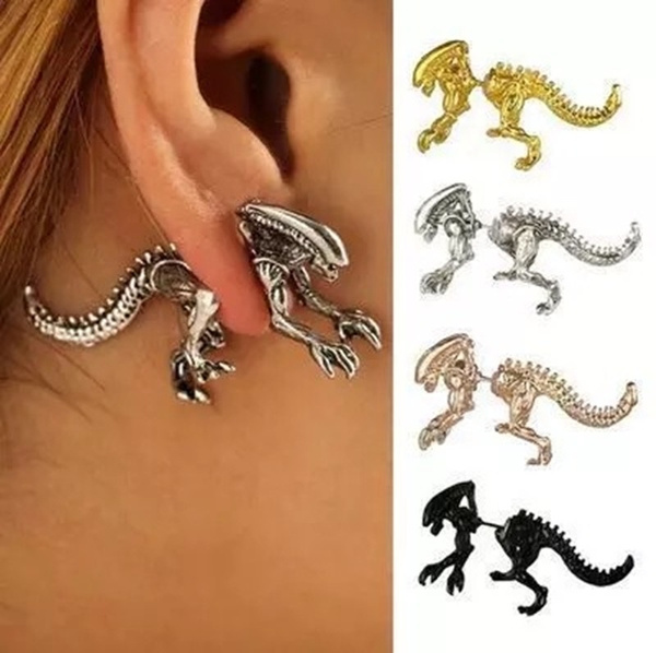 dinosaur skeleton earrings