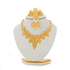 leaves, goldcolorjewelryset, leaf, Jewelry