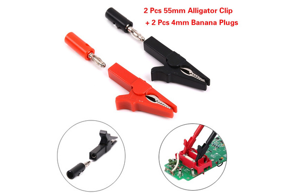 CDL Micro 15A 4mm Insulated Crocodile/Alligator/Spring Clips Set Red and Black 