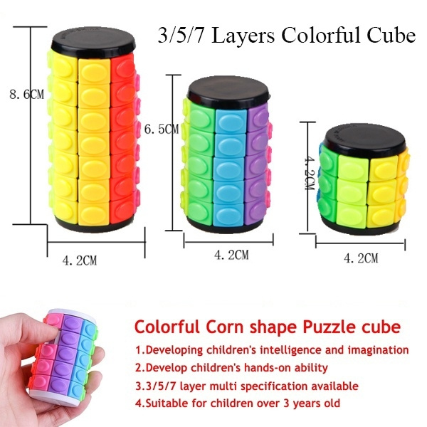 3D CUBE PUZZLE COLOURFUL tTETRIS DE STRESS FUN PUZZLE TOY FOR KIDS dd 