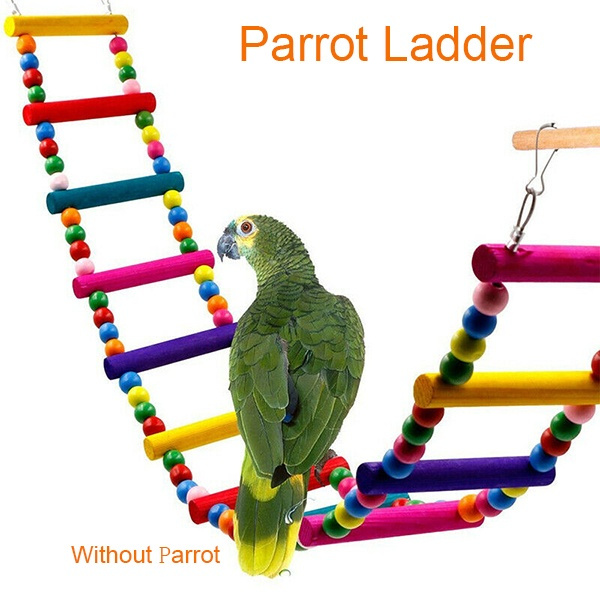Rubyyouhe8 Bird Accessories&Multicolor Ladder Bridge Budgie Parrot Climbing Bite Toy Parakeet Swing Bird Toy Colorful Bird Parrot Toys Hanging Toy for Parakeets Cockatiels Small Pet 