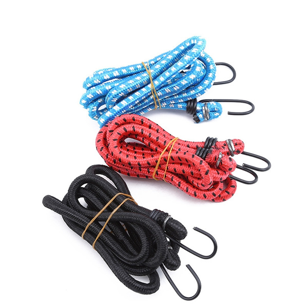 various sizes bungee straps hooks 4CARS Heavy duty universal elastic bungee cords set of 16 pieces; blue/red pattern