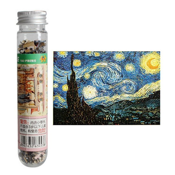 150 Pieces Mini Puzzle Starry Night by Van Gogh Jigsaw Puzzle for Kids Adult