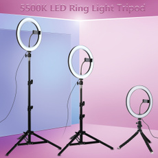 10'' 26CM Photography LED Selfie Ring Light three-speed cold and warm stepless Lighting Dimmable with USB Plug Lamp&Tripod Stand