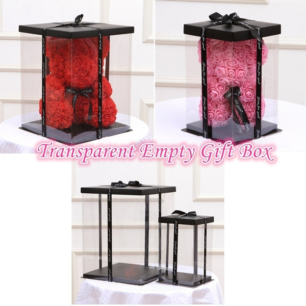 Empty Gift Box for Artificial Teddy Bear Rose Flower Gifts Box@hy 