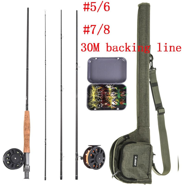 LEO 9' Fly Fishing Rod And #5/6 #7/8 Reel Combo With Carry Bag 20 Flies &  Free Fly Line Fly Fishing Full Kit