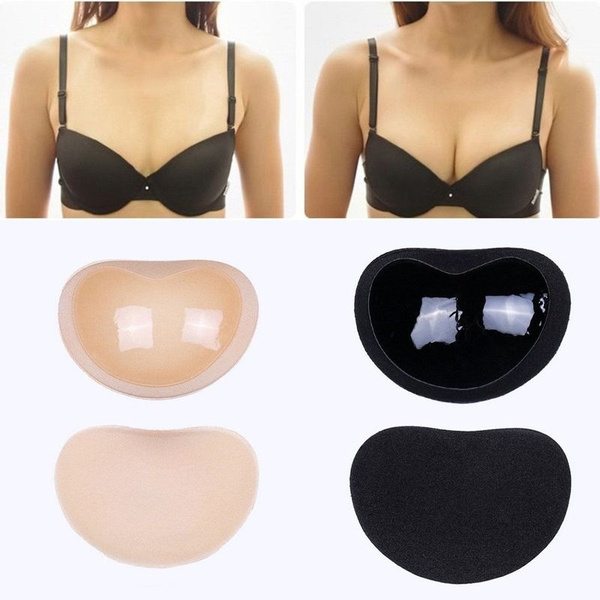 1 Pair Bra Inserts Silicone Breast Enhancer Swimsuit Pushing-up Bra Pad 