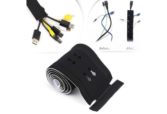Cable Management Organizer Neoprene Cable Cord Wire Cover Hider Sleeves PC  TV