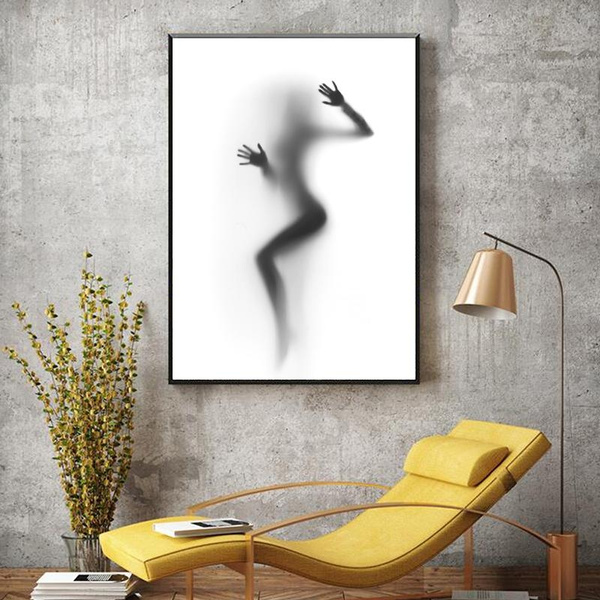 Abstract Sexy Women Body Silhouette Wall Art Poster Black and White Canvas Art Painting for Home Bedroom Decor No frame