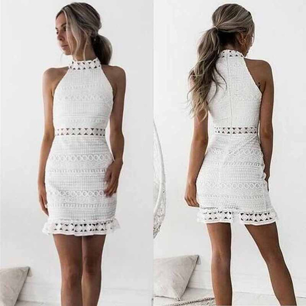 Lace Dress Women Elegant Sleeveless 