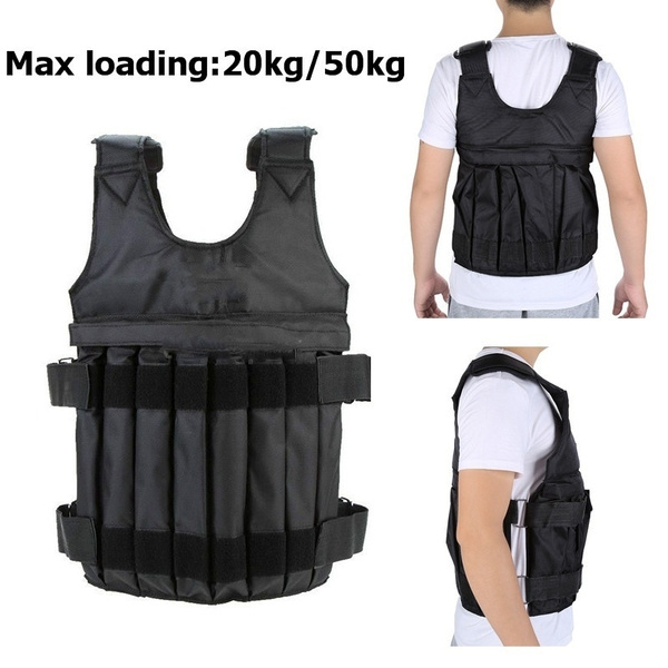 110LB Adjustable Weighted Weight Vest Training Fitness Workout Strength Exercise 