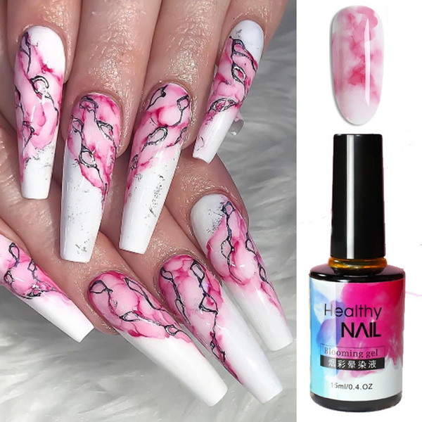 Nail Art Stickers Transfers Decals Pink Purple Marble Effect Watercolor  Ripples Lace French Line Swirl Wave S006 - Etsy