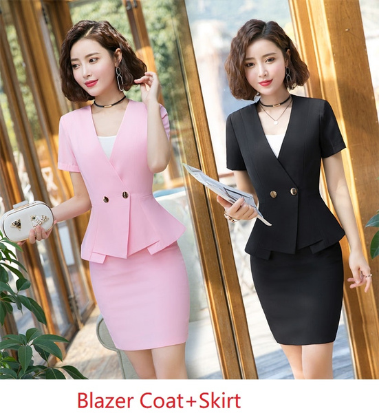Formal Uniform Styles Women Business Suits With 2 Piece Set Tops and ...