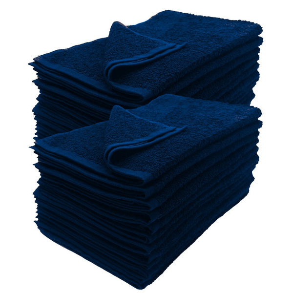12 NEW BLUE SIZE 16X27 inches SALON BASICS COTTON GYM TANNING HOTEL HAND TOWELS 
