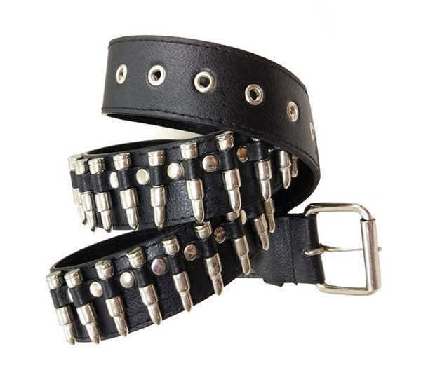 Punk Bullet Rivet Designer Belts PU Leather Rock Motorcycle Unisex ...