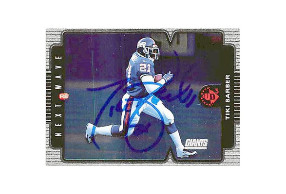 Tiki Barber autographed football card (New York Giants) 2006 Topps