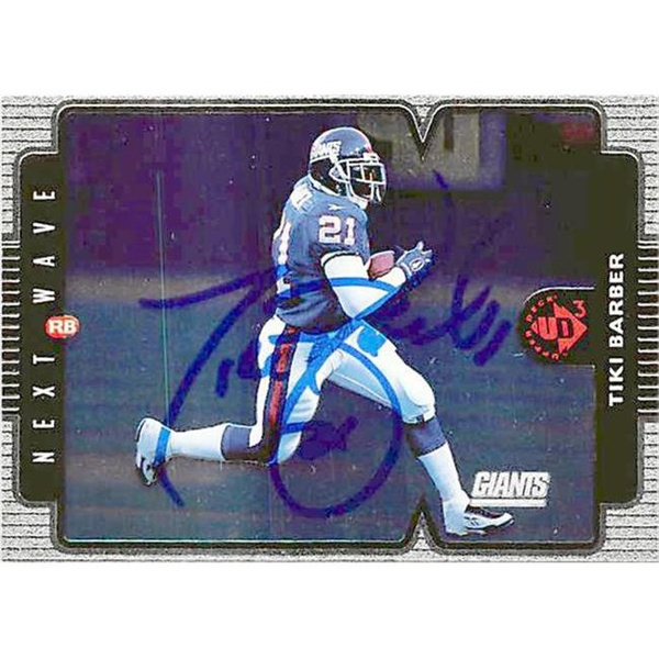 Autograph Warehouse 539634 Tiki Barber Autographed Football Card - New York  Giants 2006 Topps No.5 RB Madden 07 EA Sports