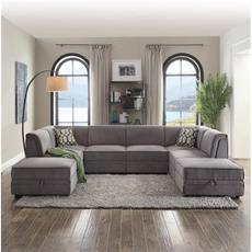 Gray, velvet, living room, Home & Living