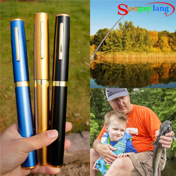 Sougayilang Pen Fishing Rods Mini Telescopic Kids Fishing Pole Survival  Tool Spinning Rods