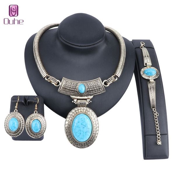 Pendant Necklace Earrings, Big Jewelry Sets, Dubai Jewelry