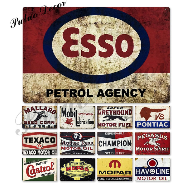 Motor Oil Brand Signs Vintage Tin Signs Retro Metal Signs for Garage Motor Oil Brand Signs Vintage Tin Signs Retro Metal Signs for Garage