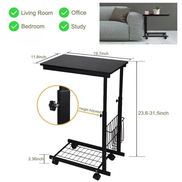 Height Adjustable Computer Desk Laptop Desk Sofa Side Table With Detachable Wheels Wish